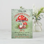 Merry Little Christmas Gnome Toadstool Mushroom Einladung (Stehend Vorderseite)