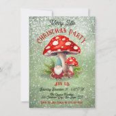 Merry Little Christmas Gnome Toadstool Mushroom Einladung (Vorderseite)