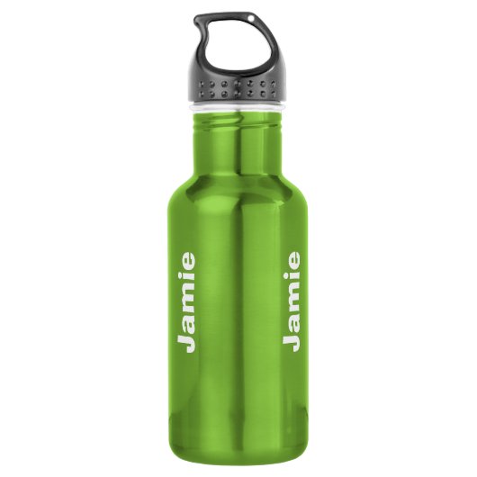 Merry Little Christmas Green und White Holly Edelstahlflasche (Rückseite)