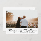 Merry Little Christmas Handgeschriebenes Skript | Feiertagspostkarte (Vorne/Hinten)