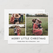 Merry Little Christmas | Holiday Elegantes Foto Postkarte (Vorne/Hinten)
