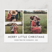 Merry Little Christmas | Holiday Elegantes Foto Postkarte (Vorderseite)