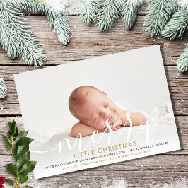 Merry Little Christmas Holiday New Baby Foto Feiertagskarte