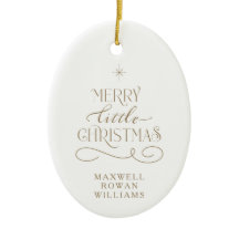 Merry Little Christmas Holiday New Baby Ornament