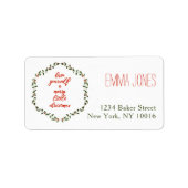 Merry Little Christmas Holly Wreath Address Labels Adressaufkleber (Vorne)