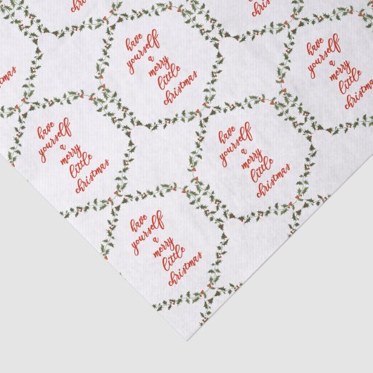 Merry Little Christmas - Holly Wreath Tissue Seidenpapier (Ausschnitt)
