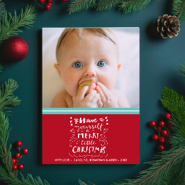 Merry Little Christmas New Baby Foto Feiertagskarte