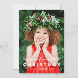 Merry Little Christmas Overlay Wird Foto von Card Feiertagskarte