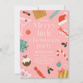 Merry Little Christmas Party Holiday Party Einladung (Vorderseite)