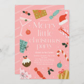 Merry Little Christmas Party Holiday Party Einladung (Vorne/Hinten)