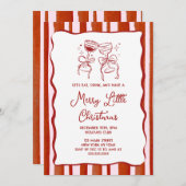 Merry little Christmas Party Invitation Einladung (Vorne/Hinten)