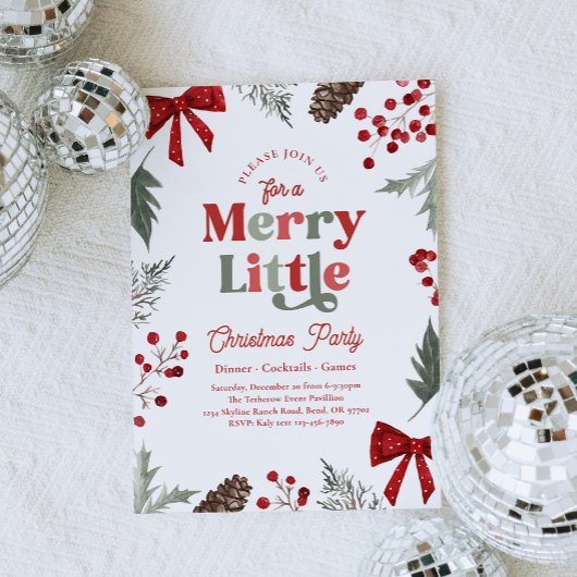 Merry Little Christmas Party Invitation Einladung