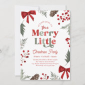 Merry Little Christmas Party Invitation Einladung (Vorderseite)