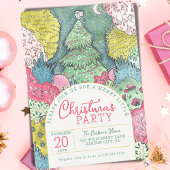 Merry Little Christmas Party Watercolor Einladung
