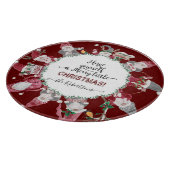 Merry Little Christmas Red Gray Gnomes Weihnachtsm Schneidebrett (Ecke)
