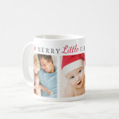 Merry Little Christmas Red Holiday Foto Collage Kaffeetasse (Vorderseite Links)