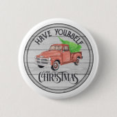 Merry Little Christmas Red Truck Button (Vorderseite)