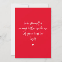 Merry Little Christmas Red und White Holiday Card