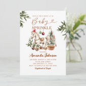 Merry Little Christmas Rocking Horse Baby Sprinkle Einladung (Stehend Vorderseite)