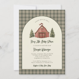 Merry Little Christmas Rustic Baby Shower   Einladung