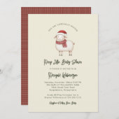Merry Little Christmas Rustic Baby Shower Einladung (Vorne/Hinten)