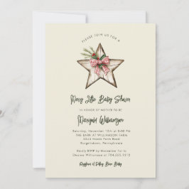 Merry Little Christmas Rustic Baby Shower  Invitat Einladung