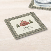 Merry Little Christmas Rustic Baby Shower  Rechteckiger Pappuntersetzer (angewinkelt)