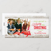 Merry Little Christmas Rustic Card Feiertagskarte (Vorne/Hinten)