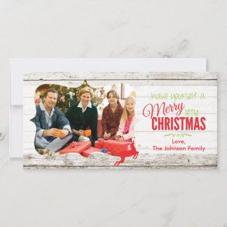 Merry Little Christmas Rustic Card Feiertagskarte
