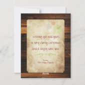 Merry Little Christmas Rustic Card Feiertagskarte (Rückseite)