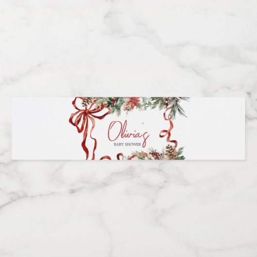 Merry Little Christmas Santa Baby Dusche Wasserflaschenetikett (Einzelnes Label)