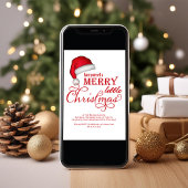 Merry Little Christmas Santa Party Einladung