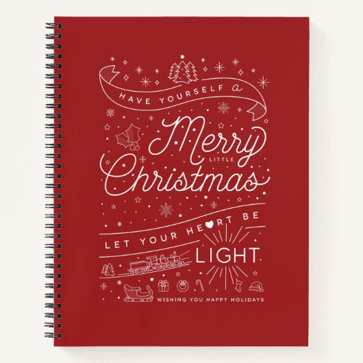 Merry Little Christmas Sketchbook Blank Notizblock (Vorderseite)