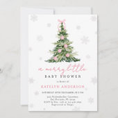 Merry Little Christmas Tree Baby Shower Einladung (Vorderseite)