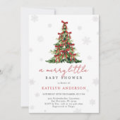 Merry Little Christmas Tree Baby Shower Einladung (Vorderseite)