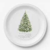 Merry Little Christmas Tree Baby Shower Pappteller (Vorderseite)