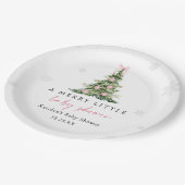 Merry Little Christmas Tree Baby Shower Pappteller (Schrägansicht)