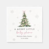 Merry Little Christmas Tree Baby Shower Serviette (Vorderseite)