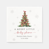 Merry Little Christmas Tree Baby Shower Serviette (Vorderseite)