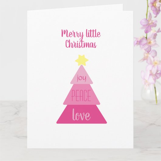 Merry Little Christmas Tree Hot Pink Einfach Niedl Karte (Orchidee)