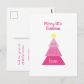 Merry Little Christmas Tree Hot Pink Niedlich Simp Postkarte (Vorne/Hinten)