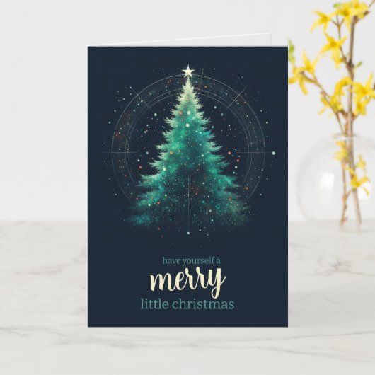 Merry Little Christmas Tree Karte (Gelbe Blume)