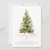 Merry Little Christmas Tree Red Baby Shower Einladung (Vorderseite)