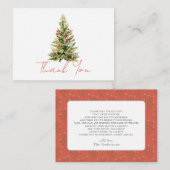 Merry Little Christmas Tree Red Danke Mitteilungskarte (Vorne/Hinten)