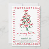 Merry Little Christmas Tree Red Green Baby Shower Einladung (Vorderseite)
