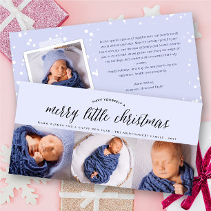 Merry Little Christmas Typografy Modern 3 Foto Feiertagskarte