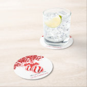 Merry Little Christmas Watercolor Splash Runder Pappuntersetzer (Vor Ort)