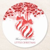Merry Little Christmas Watercolor Splash Runder Pappuntersetzer (Vorderseite)