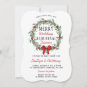 Merry Little Christmas Wedding Probe Dinner Einladung (Vorderseite)