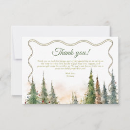 Merry Little Christmas Winter Baby Shower Dankeskarte